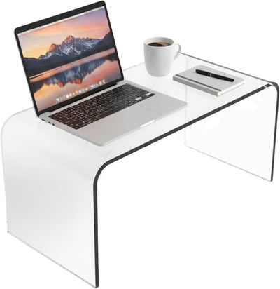 Acrylic Side Table - 14x12x24 Inch Multipurpose C Shaped End