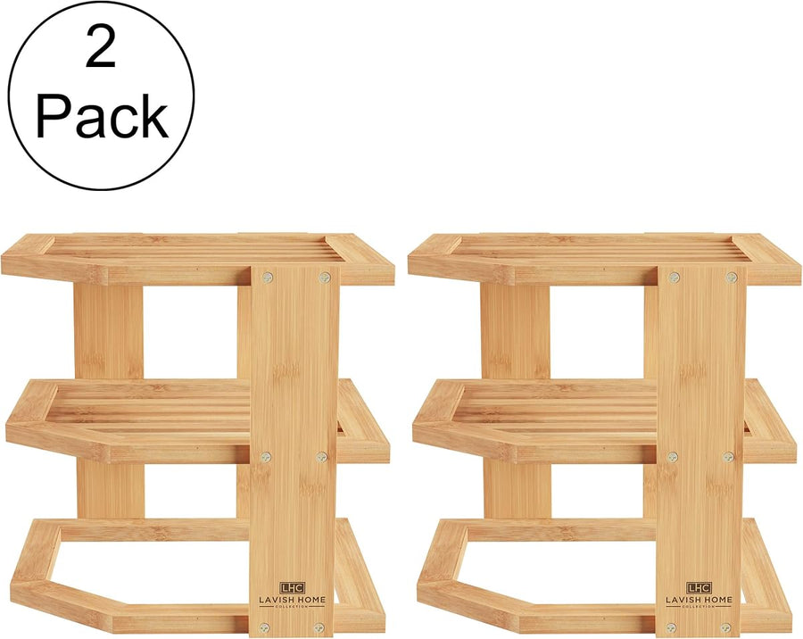 2-Pack Bamboo Shelves — Lavish Home