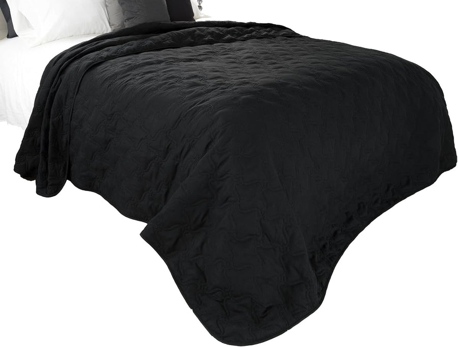 Solid Color Quilt King - Black — Lavish Home