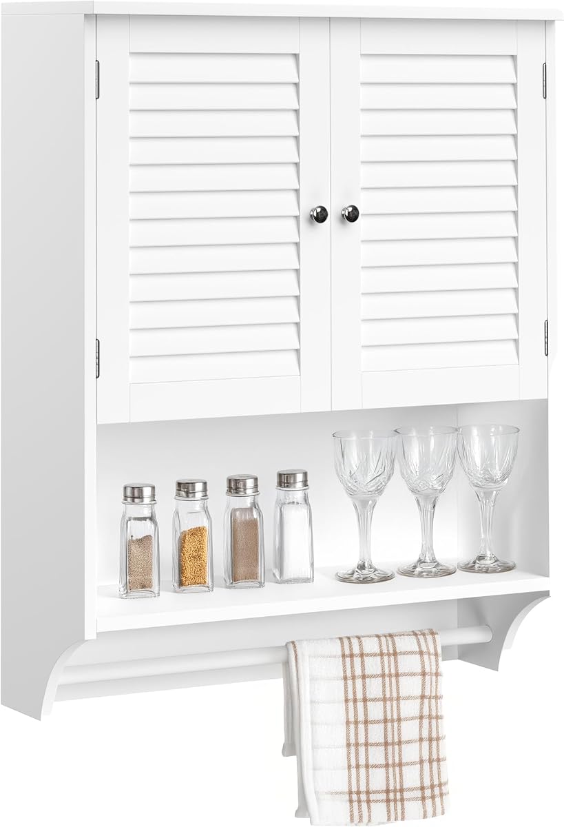 Wall Mounted Kitchen Storage Cabinet, White, 23.8" x 29.5" — Lavish Home
