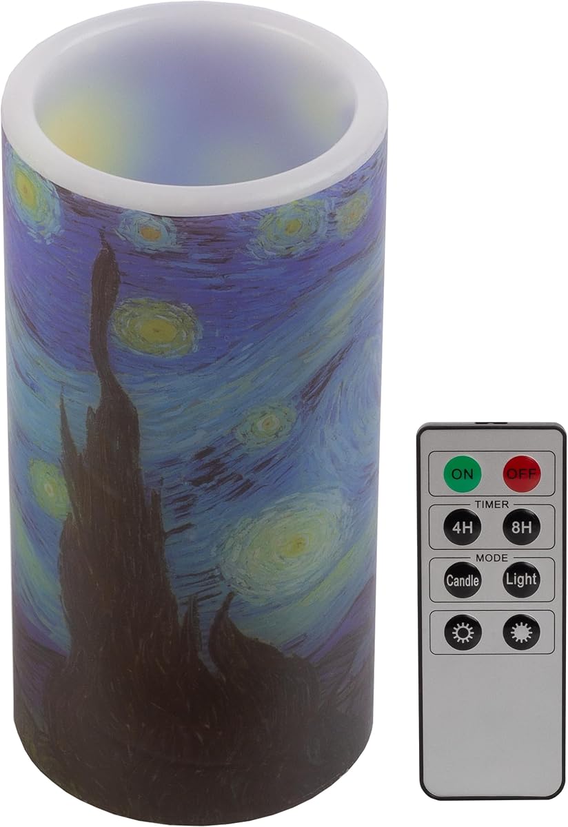Van Gogh "Starry Night" Flameless Candle, 3" x 6" — Lavish Home