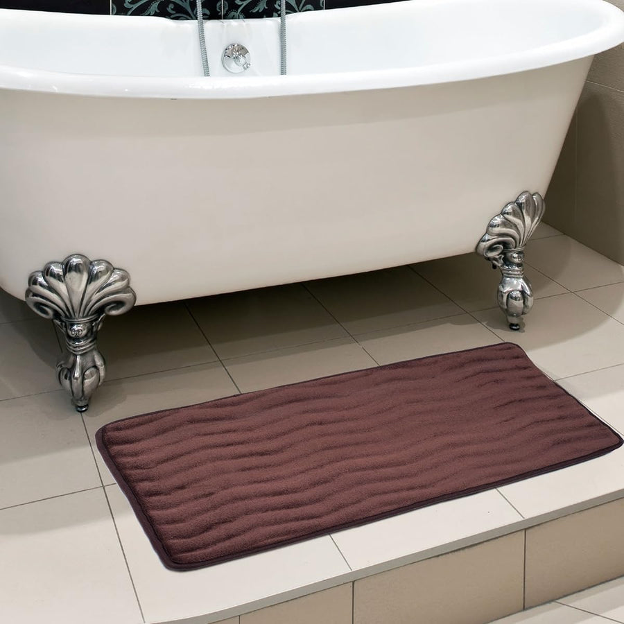Microfiber Memory Foam Bathmat, Chocolate — Lavish Home