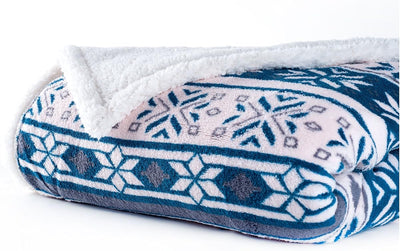 Reversible Fleece Blanket, Blue