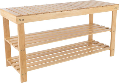2-Tier Bamboo Shoe Rack/Bench