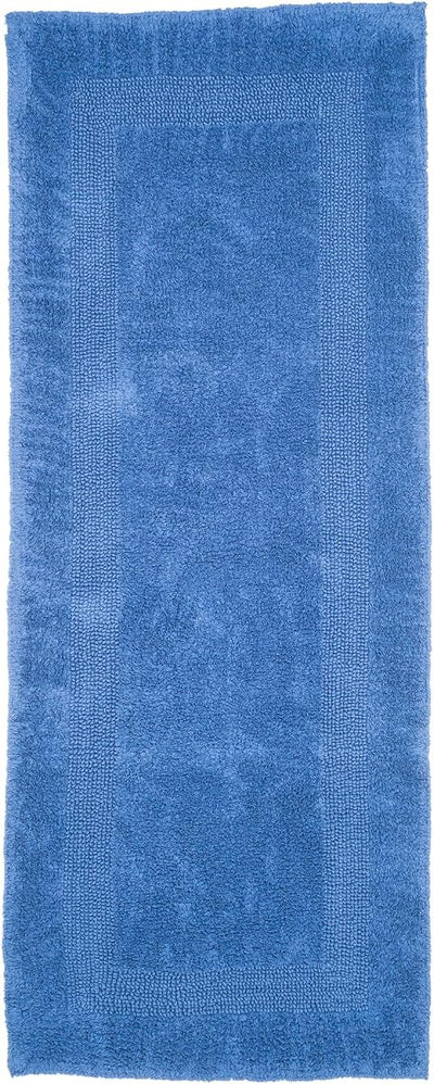 Bath Mat - 60x24-Inch Plush Cotton Bathroom Runner, Blue