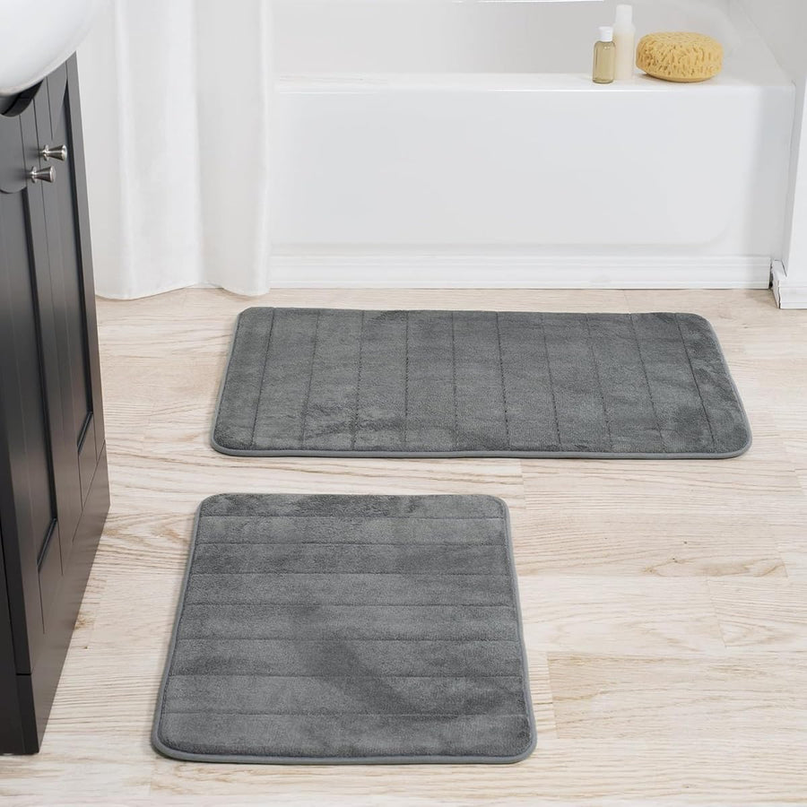 Bathroom Rug Set - 2-Piece Memory Foam Bath Mats — Lavish Home