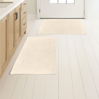 Bathroom Rugs - 2-Piece 2500GSM Cotton Bath Mat Set