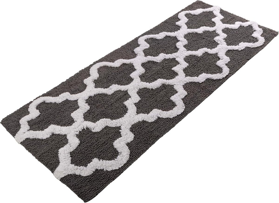 Bathroom Rug - 28x54.5in Long Non Slip Bath Mat with Trellis — Lavish Home