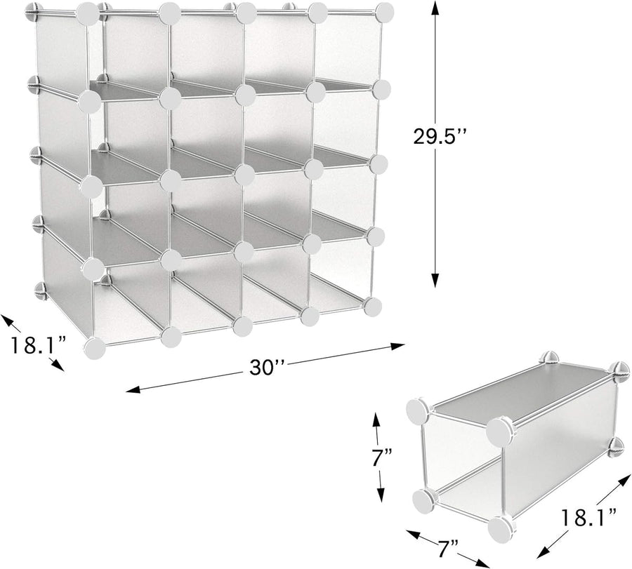 Cube Organizer 16 Cube Shelves with Interlocking — Lavish Home