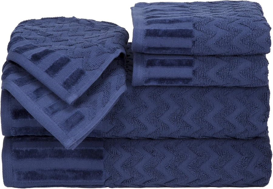 6-Piece Cotton Deluxe Plush Bath Towel Set, 27'x54"x0.25" — Lavish Home