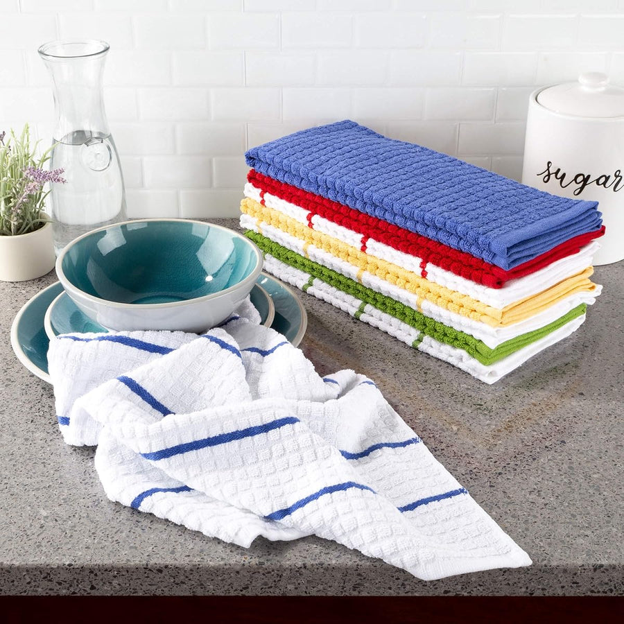 Bedford Home Kitchen Set of 8-16"x28" Absorbent 100% Cotton — Lavish Home