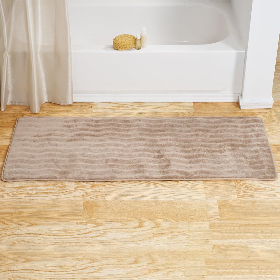 Microfiber Memory Foam Bath Mat, Mocha — Lavish Home