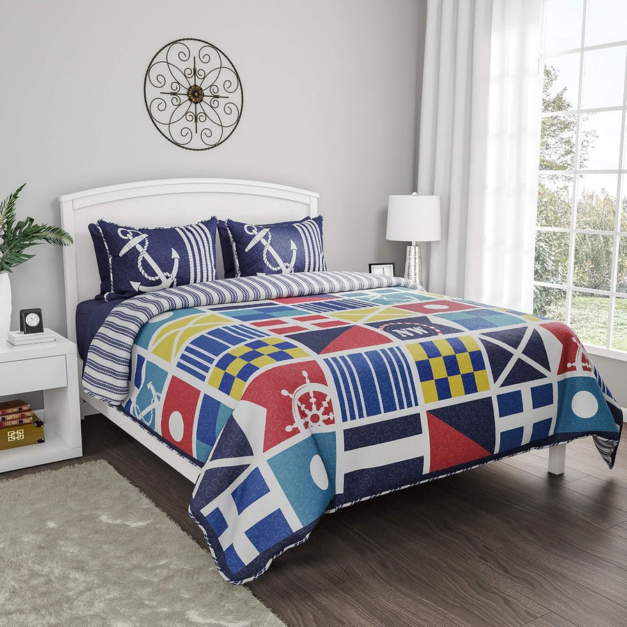 Coastal-Themed Twin Quilt Set, 2-Piece-Set — Lavish Home