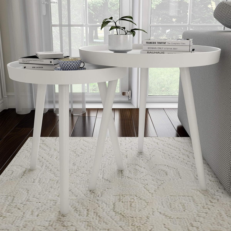 Nesting Side Tables - Set of 2 Round End Tables for Living — Lavish Home
