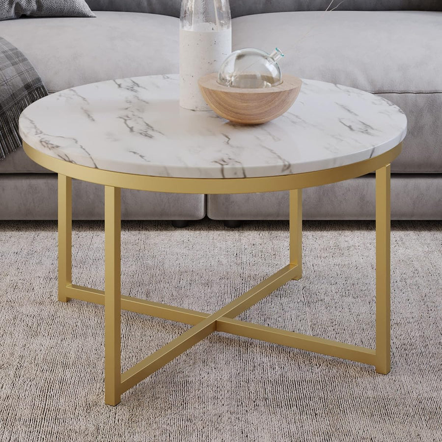 Coffee Table with Faux Marble Top — Lavish Home