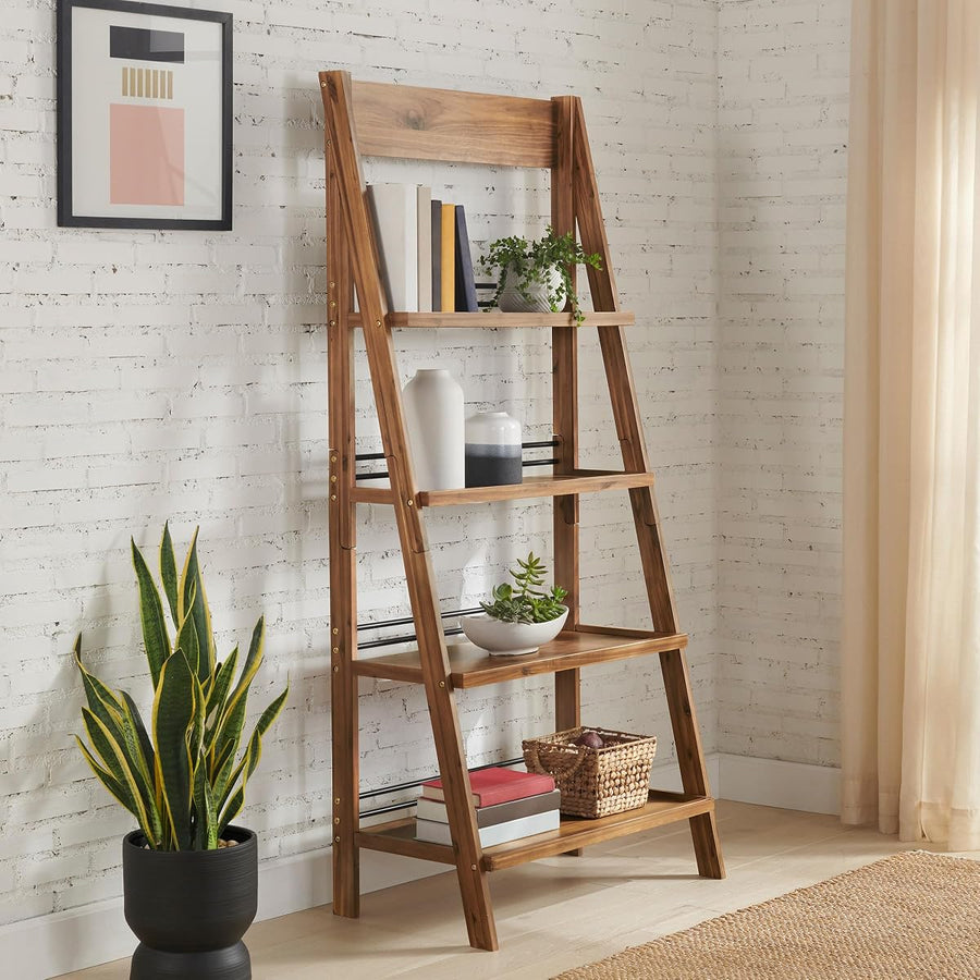 4-Tier Ladder Bookshelf, (L) 30.9" x (W) 17.9" x (H) 68" — Lavish Home