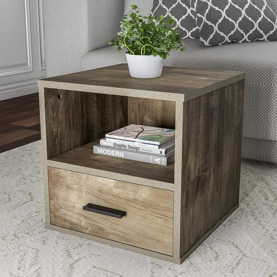 Side Table with Storage, (L) 15.75" x (W) 16.25" x (H) 15.75" — Lavish Home