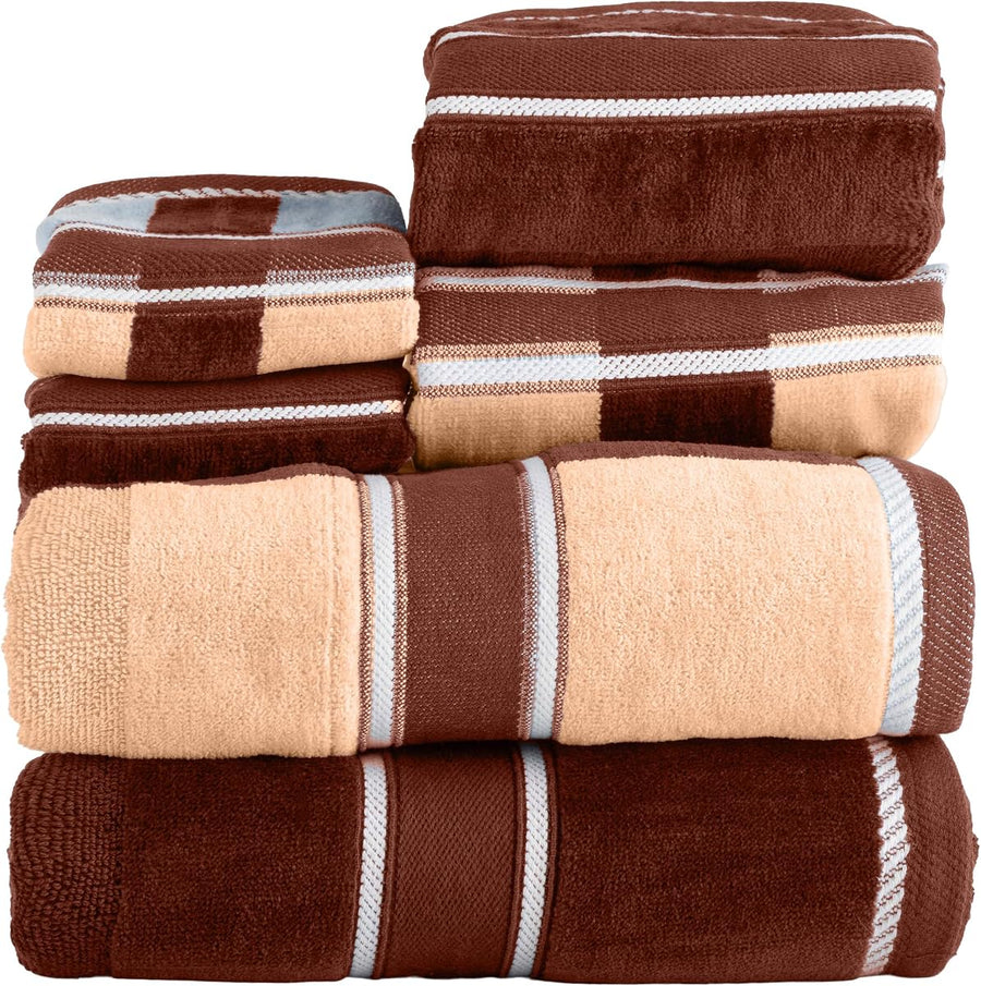 Bathroom Towels Set, Bathroom Accessories, Beige, Set of 6 — Lavish Home