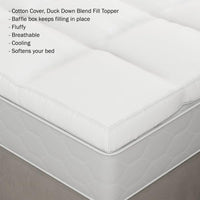 Down Mattress Topper - King 4-Inch Duck and Goose Feather Bed view 2