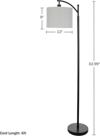 Floor Lamp - Modern Floor Lamp, (L) 12” x (W) 12” x (H) 62.99” view 6