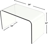 Acrylic Side Table, Clear, 14" x 12" x 24" view 3
