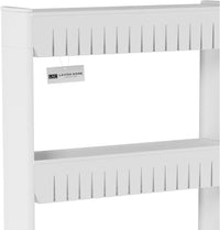 3 Tier Shelf Rolling Cart, White view 9