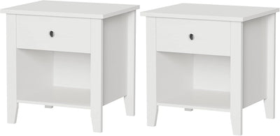 End Tables Set of 2 - Bedside Tables with Drawer and Storage