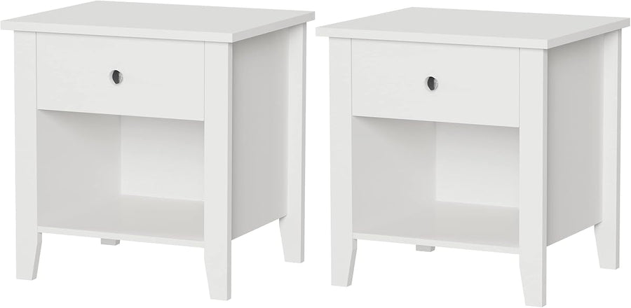 End Tables Set of 2 - Bedside Tables with Drawer and Storage &mdash; Lavish Home