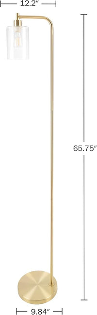 Floor Lamp - Modern Floor Lamp with Glass Shade and LED Edison view 4