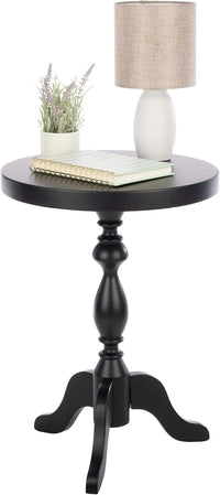 Pedestal Side Table, Black, 15.75" x 22" view 1