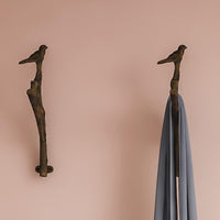 Decorative Bird on Tree Branch Hook- Cast Iron 2 PK view 3