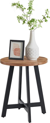 End Table - Industrial Side Table with MDF Top and Metal Frame, 18" view 5