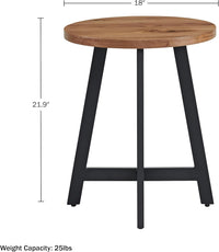 End Table - Industrial Side Table, (L) 18” x (W) 18” x (H) 21.9” view 2
