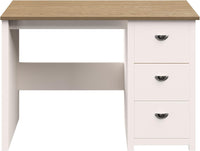 Computer Desk with 3-Drawer File Cabinet, Natural and White view 12