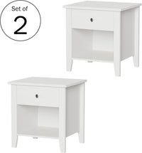 End Tables Set of 2 - Bedside Tables with Drawer and Storage view 2