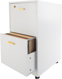 2-Drawer Wooden File Cabinet with Lock, Black, 16" x 27" view 10