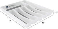Silverware Drawer Organizer with 6 Sections and Nonslip Tray view 2