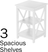 Wooden End Table, White view 2