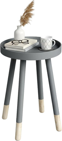 Round End Table, White, 17" x 22" view 12
