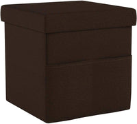 Set of 2 Ottomans with Storage Pockets view 11