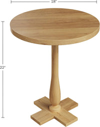 Pedestal Table - Living Room Side Table, Natural, 18"W x 22"H view 3