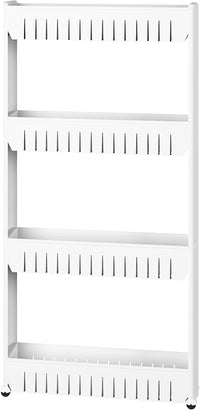 3 Tier Shelf Rolling Cart, White view 7