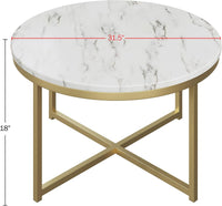 Coffee Table with Faux Marble Top view 2