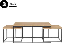 3-Piece Coffee Table Set, (L) 41.2” x (W) 23” x (H) 19” view 4