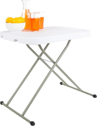 Small Adjustable Folding TV Tray Table, White, 21"H to 27"H view 1