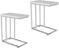 C-Shaped Sofa Side Table, White, 19.75" x 11.75" x 23.75" view 7