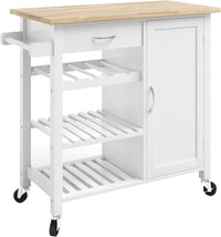 Kitchen Island with Towel Rack and Shelves for Storage view 4