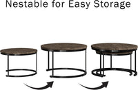 Round Coffee Table Set, (L) 29" x (W) 29" x (H) 18" view 3