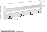 Coat Rack with Shelf and 4 Hooks view 14