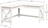 Computer Desk with X-Pattern Legs, White, 59"x23.5"x29.9" view 2